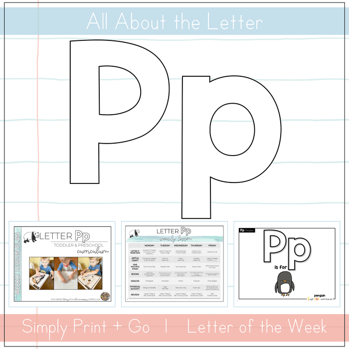 All About the Letter Pp curriculum for toddlers and preschoolers, featuring printables and teaching resources.