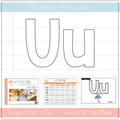 Letter Uu curriculum for toddlers and preschoolers, with printables and educational resources.