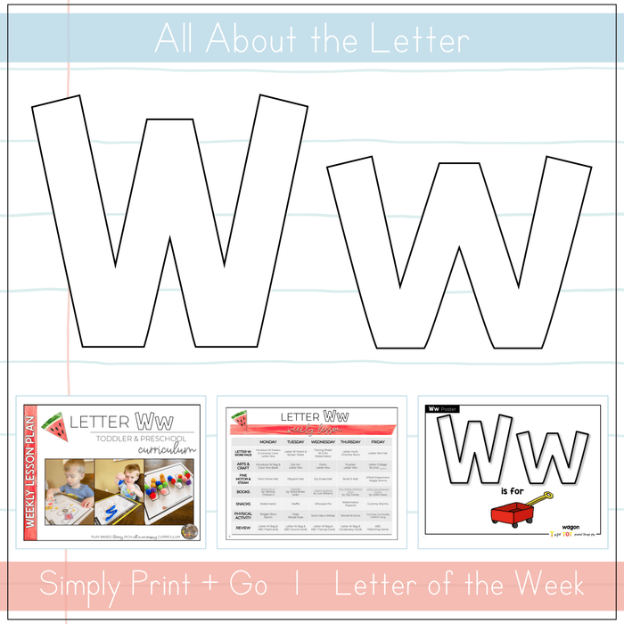All About the Letter Ww curriculum for toddlers and preschoolers, featuring printable resources and activities.