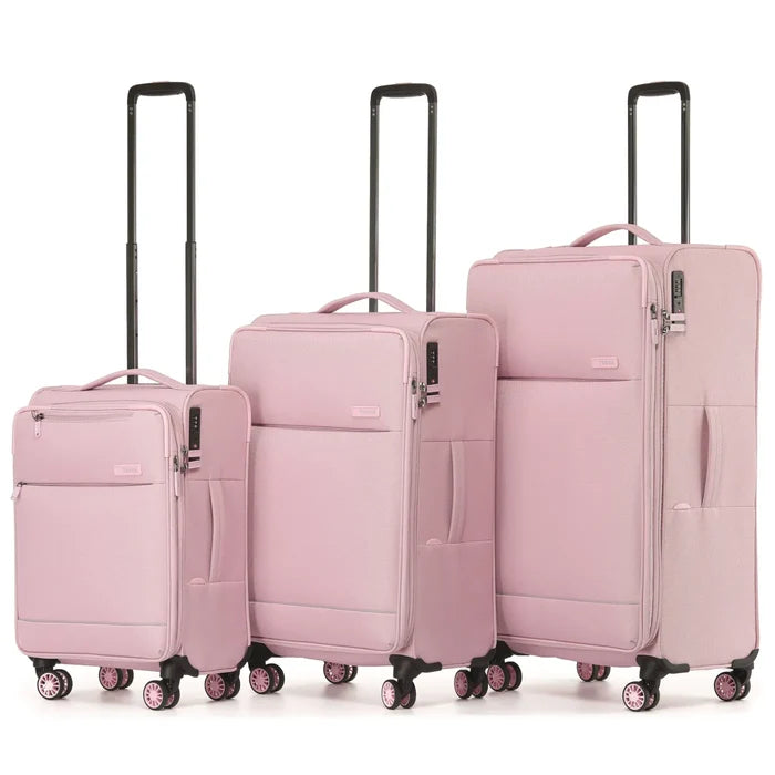 Tosca SO LITE  4-Wheel Expandable Suitcase Set of 3 - Blush (Carry-on, Medium and Large)