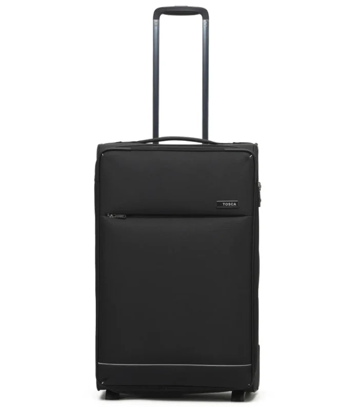 Black tosca so lite 67 cm trolley case with tsa locks deluxe jacquard fabric and extended telescopic handle