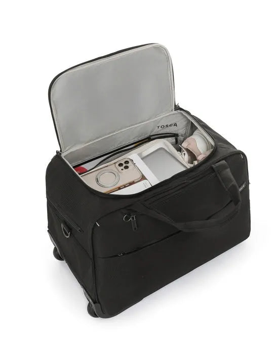Tosca so lite onboard wheel bag in black colour holds all your travel accessories