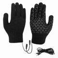 Touchscreen Knit Gloves for Men with Heating Feature Black
