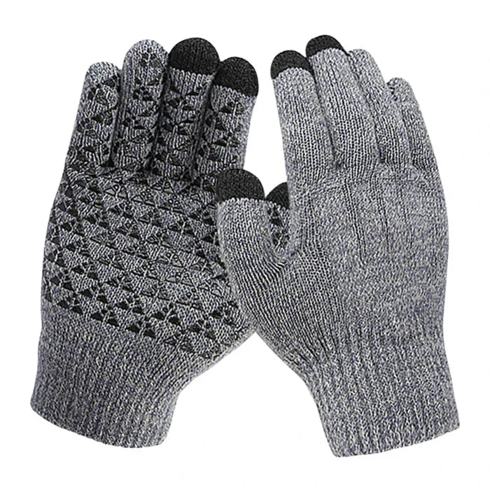 Touchscreen Knit Gloves for Men with Heating Feature: black USB heated gloves, functional winter accessory style