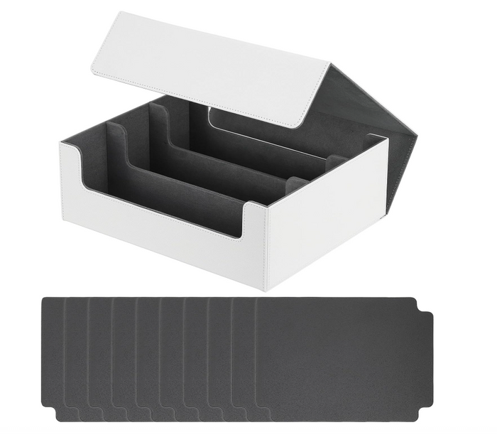 Trading Card Storage Box 1200 PU Leather Magnetic Deck Case Holder Dividers MTG
