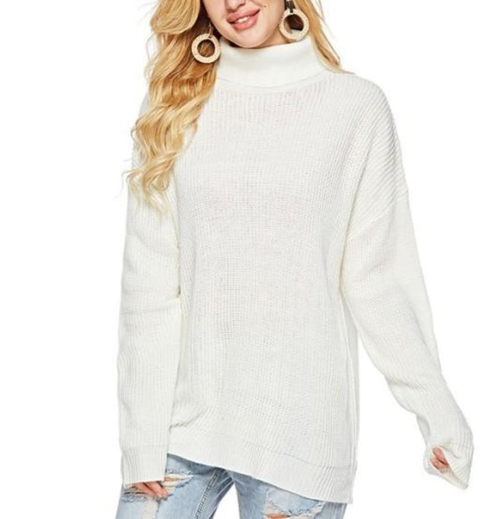Trendy Women's Turtleneck Pullovers: gray turtleneck sweater, minimal casual style
