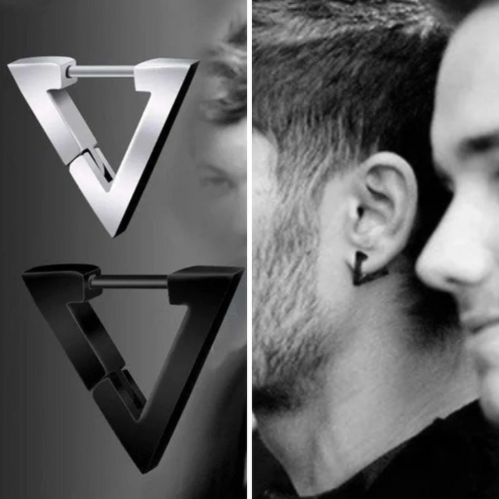 Triangle Fashion Earrings for Both Genders: silver earring, minimal style