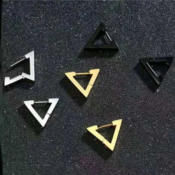 Triangle Fashion Earrings for Both Genders: silver earring, minimal style