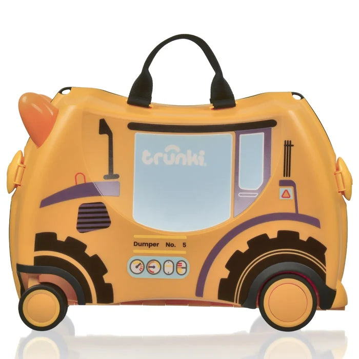 Trunki Glide Ride on Luggage / Kids Carry-on Bag - Doug the Digger