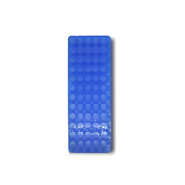 Blue plastic tube holders with multiple holes designed to hold laboratory tubes.