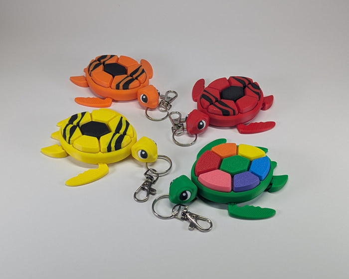 Sea Turtle Keychain Clickers Crayon and Rainbow