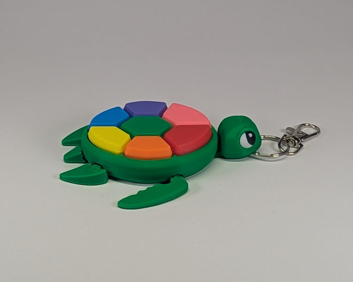 Sea Turtle Keychain Clickers Rainbow Side  View