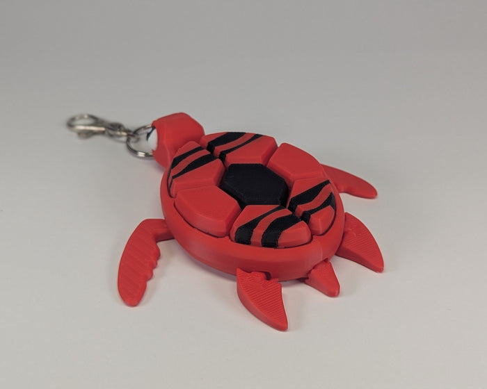 Sea Turtle Keychain Clickers Red Crayon Back