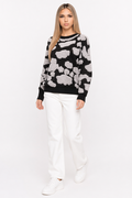 Two-Toned Round Sweater for Women Black