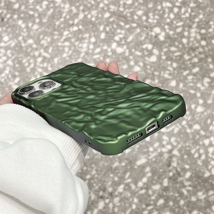 Uneven Protective Case for iPhone with a Distinct Matte Finish: green, dark green smartphone case, minimal style
