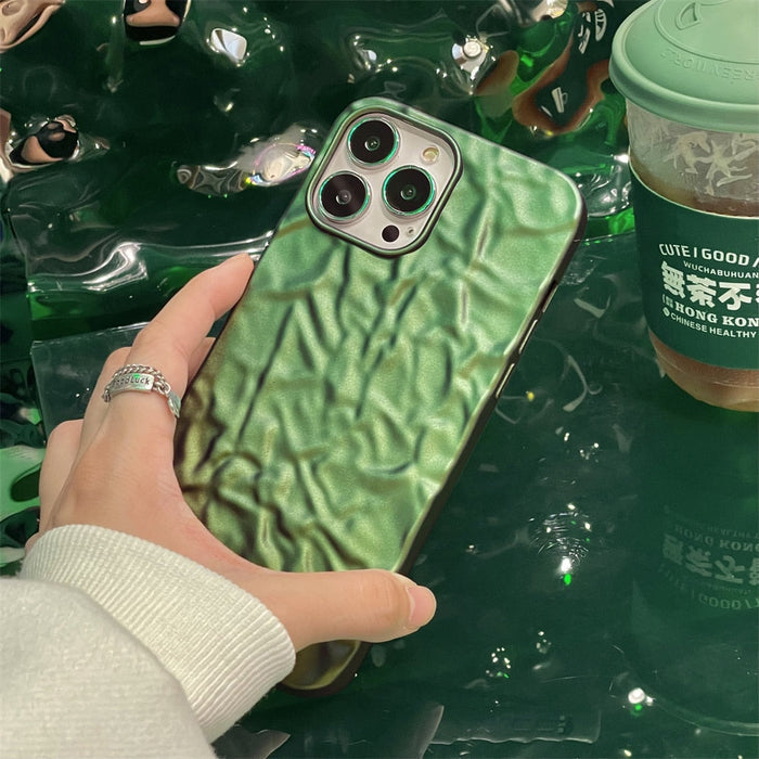 Uneven Protective Case for iPhone with a Distinct Matte Finish: green, dark green smartphone case, minimal style