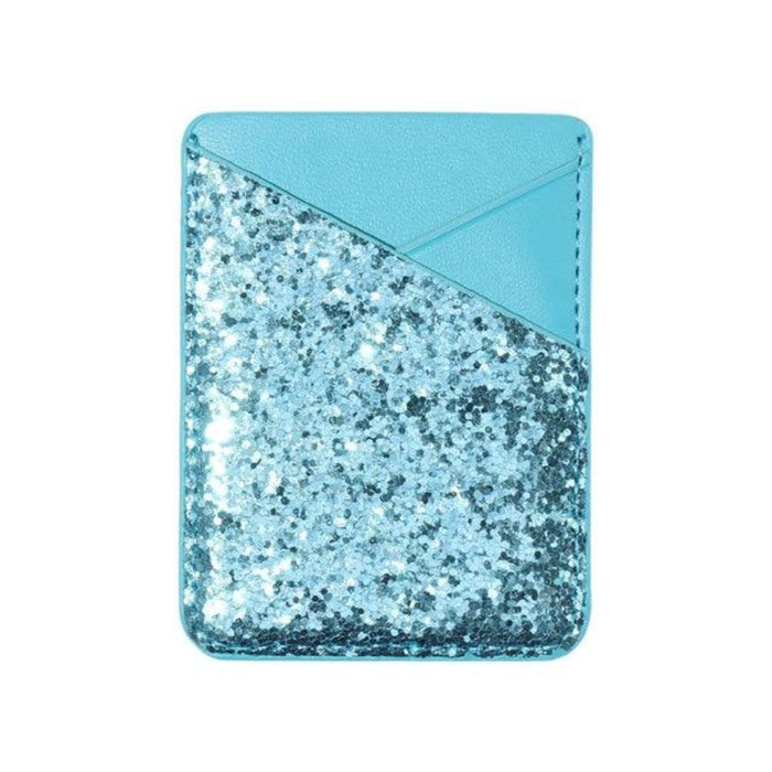Universal Sparkling Sequins Adhesive Pocket for Mobile Phone Covers: pale pink, rose gold phone case with card holder pocket