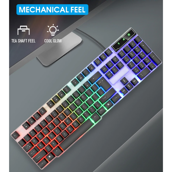 USB Backlit Gaming Keyboard that Radiates Brilliance: black, gray computer keyboard, modern gaming style
