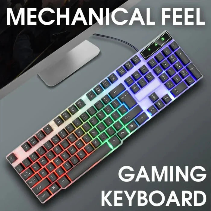 USB Backlit Gaming Keyboard that Radiates Brilliance: black, gray computer keyboard, modern gaming style