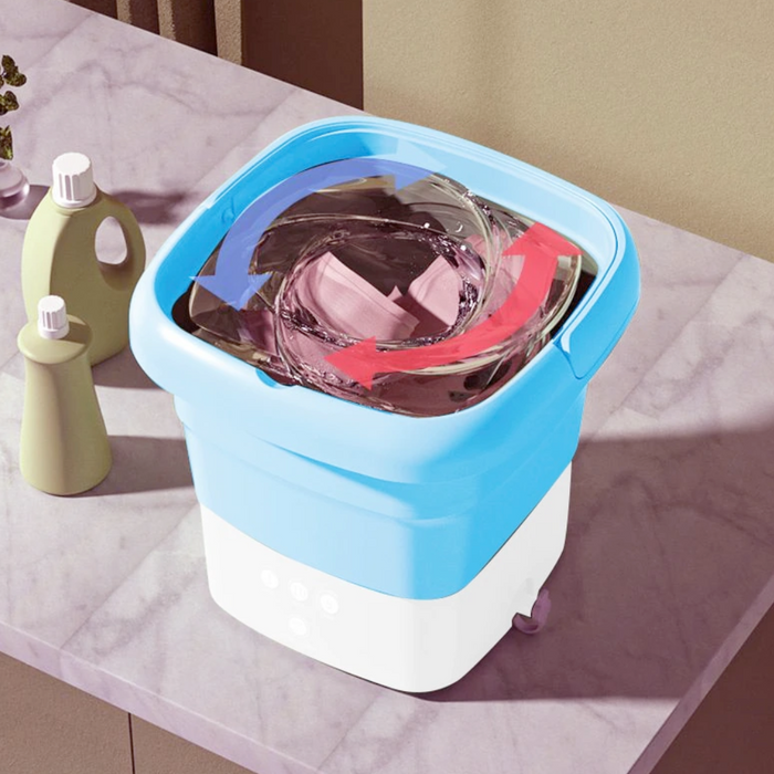 UV Sterilizing Portable Washing Machine for Efficient Space Utilization: light blue, white portable electric washing machine