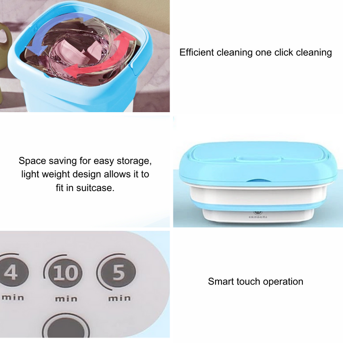 UV Sterilizing Portable Washing Machine for Efficient Space Utilization: light blue, white portable electric washing machine