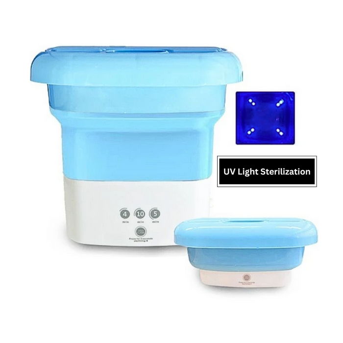 UV Sterilizing Portable Washing Machine for Efficient Space Utilization: light blue, white portable electric washing machine