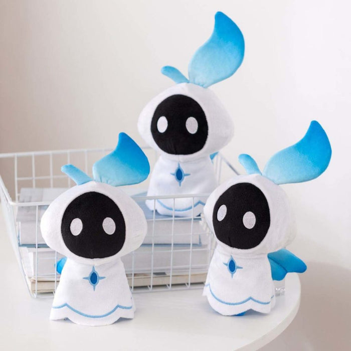 Venti Wisp Genshin Impact Plush Toy: white, black hooded cartoon character, cute cartoon style