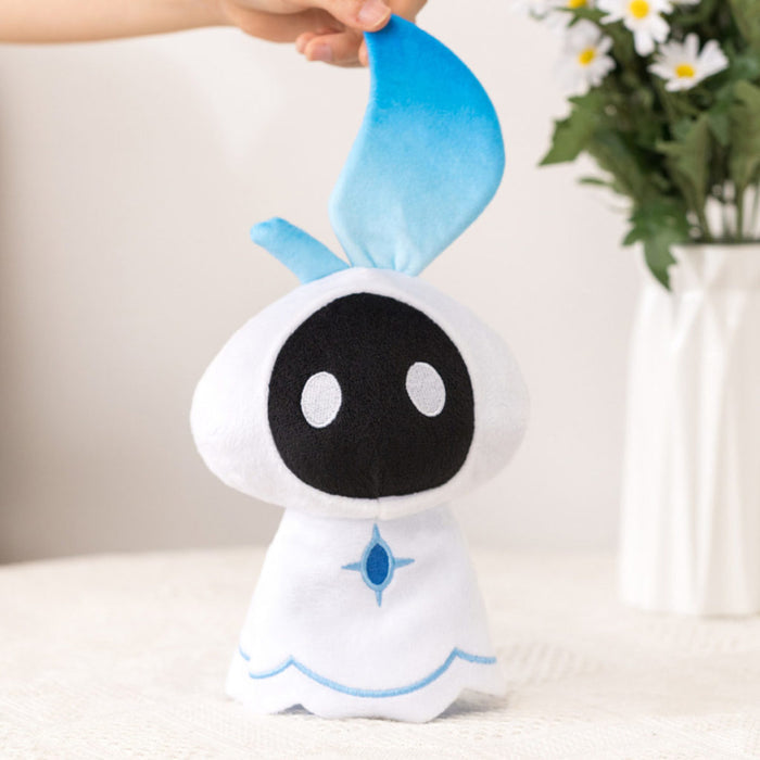 Venti Wisp Genshin Impact Plush Toy: white, black hooded cartoon character, cute cartoon style