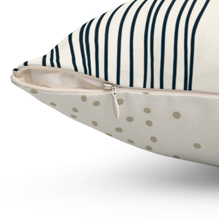Vertical Black Striped Abstract Pillow for Stylish Home Decor, Available in 4 Sizes: off-white, dark navy square throw pillow