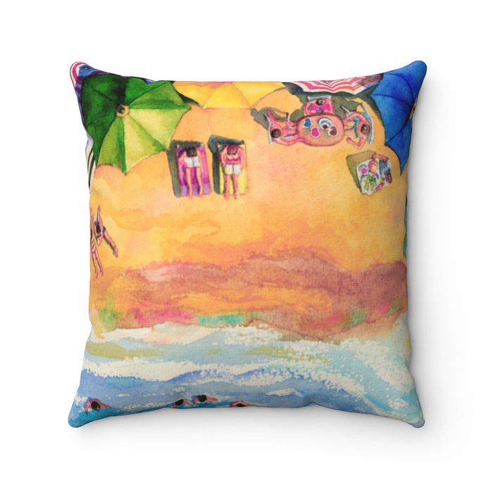 Vibrant Beach-themed Square Pillow - Available in 4 Sizes Default