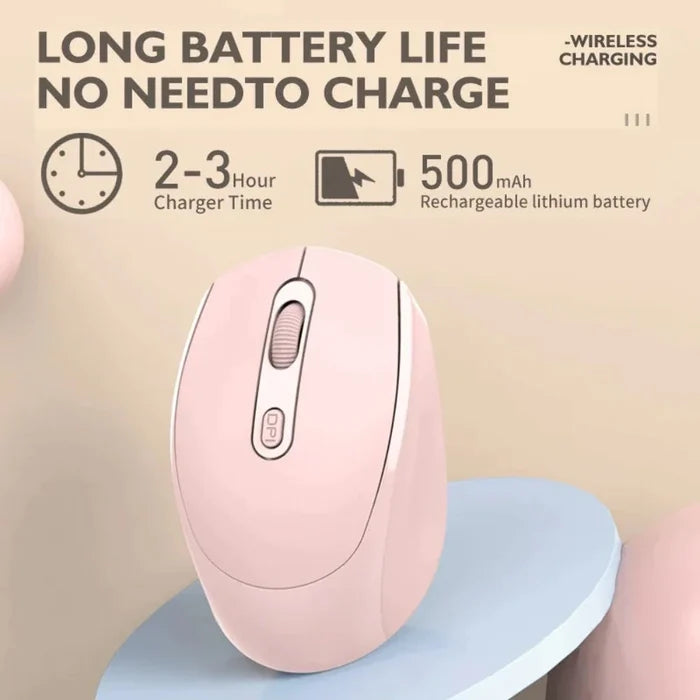 Vibrant High-Resolution Wireless Mouse with Dual Modes: pink, white wireless computer mice, minimal modern style