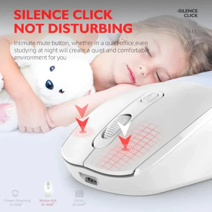 Vibrant High-Resolution Wireless Mouse with Dual Modes: pink, white wireless computer mice, minimal modern style