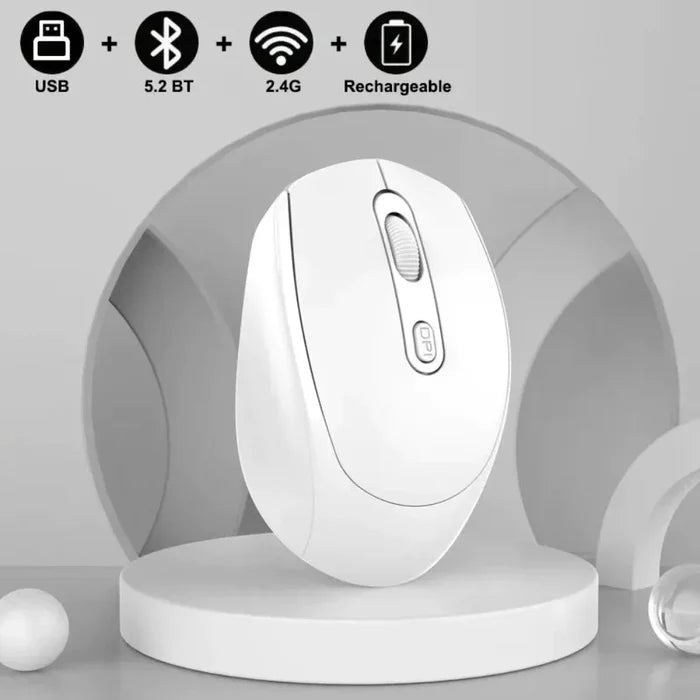 Vibrant High-Resolution Wireless Mouse with Dual Modes: pink, white wireless computer mice, minimal modern style