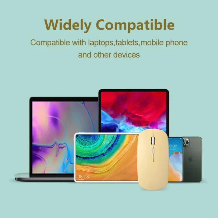 Vibrant Wireless Bluetooth Noiseless Mouse: light pink, white computer mouse, minimal style