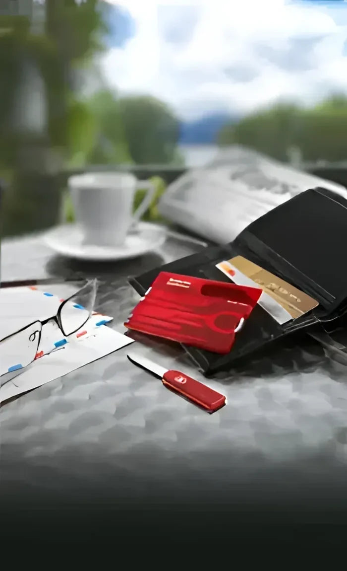 View : The Victorinox Cyber SwissCard Classic fits into a wallet or purse