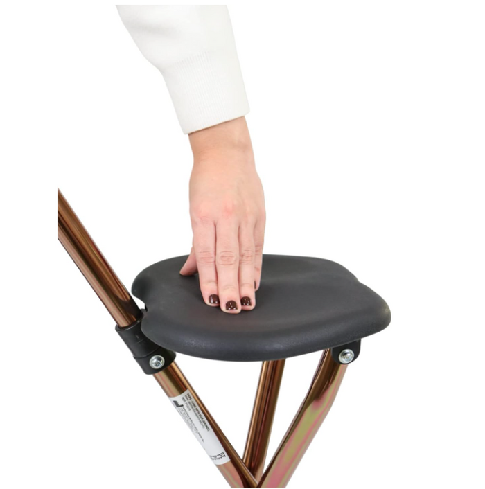 Walking Stick with Seat Foldable Aluminium Cane Chair 3 Leg Portable 32.5" Bronz