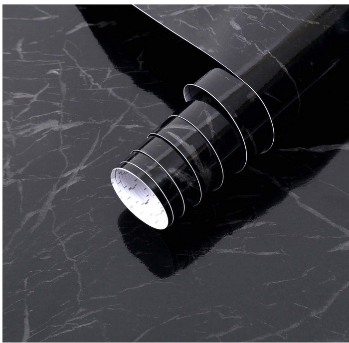 Wallpaper Black Marble Contact Paper Peel and Self Adhesive Stick 60cmx508cm-323