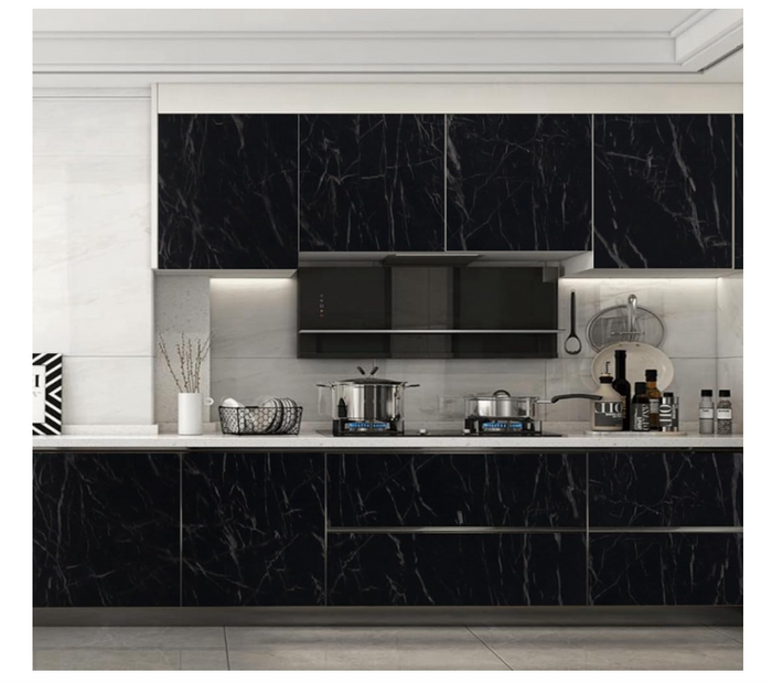 Wallpaper Black Marble Contact Paper Peel and Self Adhesive Stick 60cmx508cm-323