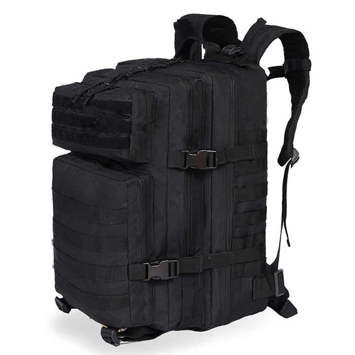 Water-Resistant 50L Backpack for Outdoor Camping: black backpack, tactical style