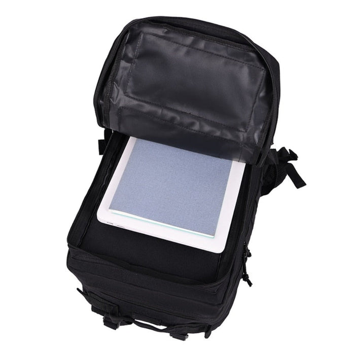 Water-Resistant 50L Backpack for Outdoor Camping: black backpack, tactical style