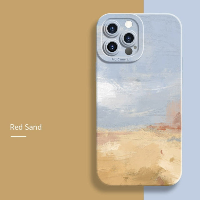 Watercolor-Style Case for iPhone, A Vivid and Artistic Phone Cover: pink, coral smartphone cases, minimal abstract style