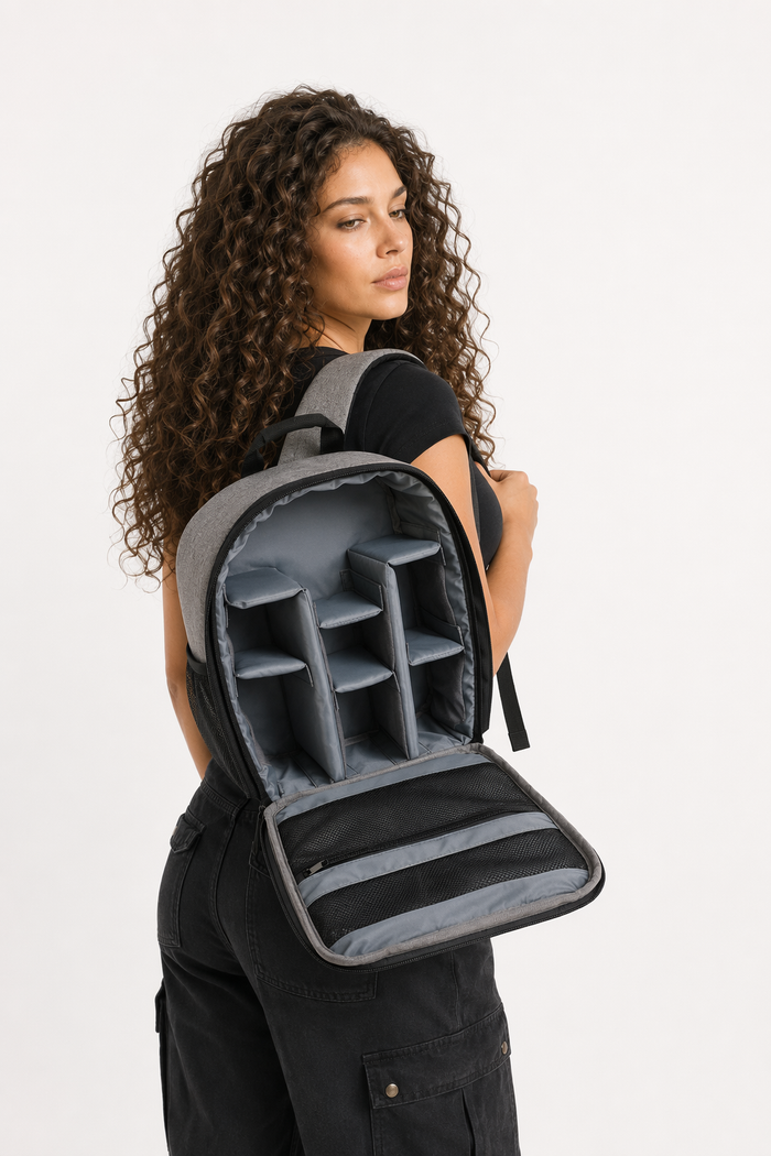 Waterproof Camera Backpack for Convenient Portability GRAY