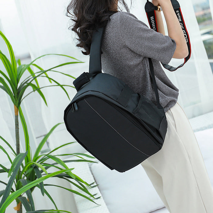 Waterproof Camera Backpack for Convenient Portability: black, red backpack, minimal style