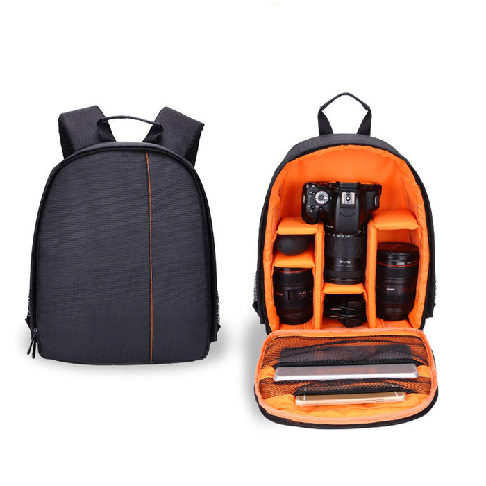 Waterproof Camera Backpack for Convenient Portability: black, red backpack, minimal style