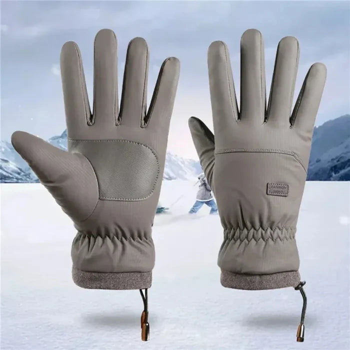Waterproof Gloves with Fleece Lining for Men, Perfect for Touch Screen Use: gray, dark gray pair of gloves, minimal outdoor w