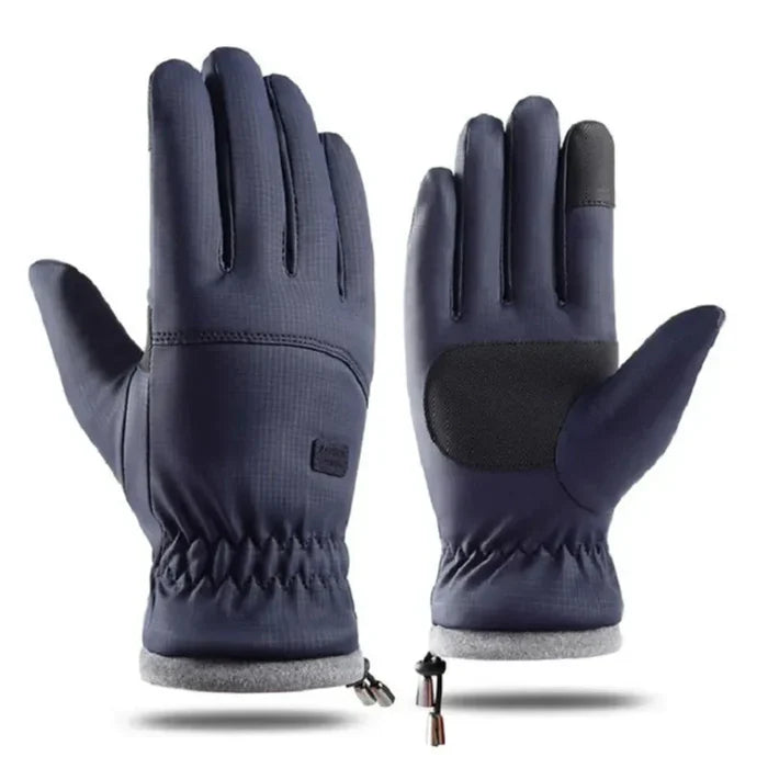 Waterproof Gloves with Fleece Lining for Men, Perfect for Touch Screen Use: gray, dark gray pair of gloves, minimal outdoor w