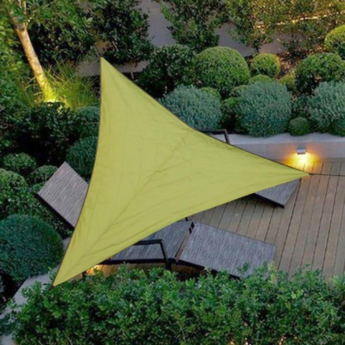 Waterproof Outdoor Canopy Shade Cover, 9ft x 9ft: lime green, black triangular outdoor shade sail/canopy, minimal modern styl