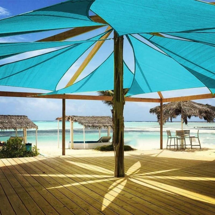 Waterproof Outdoor Canopy Shade Cover, 9ft x 9ft: lime green, black triangular outdoor shade sail/canopy, minimal modern styl