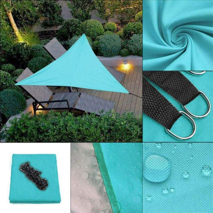 Waterproof Outdoor Canopy Shade Cover, 9ft x 9ft: lime green, black triangular outdoor shade sail/canopy, minimal modern styl