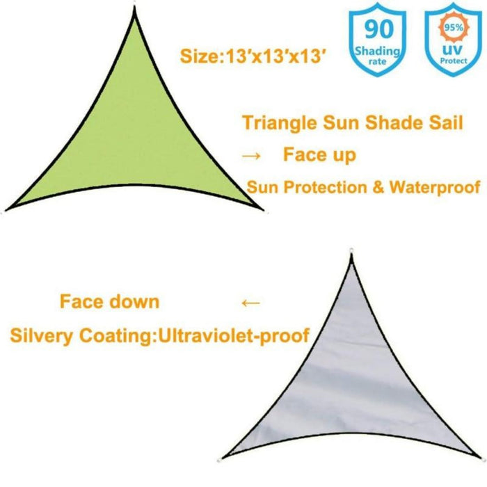 Waterproof Outdoor Canopy Shade Cover, 9ft x 9ft: lime green, black triangular outdoor shade sail/canopy, minimal modern styl